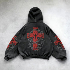 Hearujoy Y2K Hoodie New Harajuku Hip Hop Retro Patchwork Oversized Hoodie Sweatshirt Men Clothing Gothic Long Sleeve Jacket Streetwear