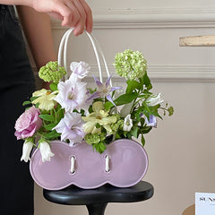 YICKYUE - Ceramic Handheld Flower Basket,Bag Vase,High End Festival Gift,Creative Flower Arrangement,Home Decoration, Ornament, Flower Art