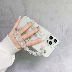 Laser bracelet chain Wristband flower cute silicone phone case for iphone xr 11 pro max 12 mini x xsmax 8 7 plus cartoon cover