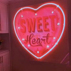 Red Love Heart Shape Mini Projector Lamp Home Decorative Table Night Light for Birthday Valentine's Day Wedding Engagement Party