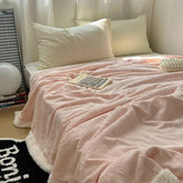Yickyue Sofa Blanket, Nap Blanket, Towel, Air-Conditioned Blanket, Blanket Printed Simple Shawl, Coral Velvet Blanket