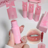 YICKYUE - Waterproof Mirror Bow Tie Lip Gloss 6 Colors Sparkling Glitter Liquid Lipstick Shimmer Pearl Lip Gloss Jelly Lip Korean Make Up