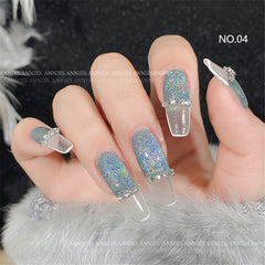 Shiny Gel Nail Polish Semi Permanent Varnishes Hybrid Reflective Colorful Nail Art Glitter Laser Rainbow Cat Eye UV Magnetic Gel
