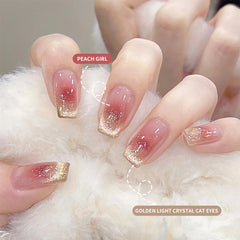 YICKYUE - Reflective Cat Magnetic Gel Nail Polish 9D Glitter Cat Eye Gel Polish 2 Colors Magnetic Gel Polish Soak Off UV Gel Polish