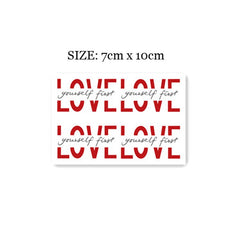 Waterproof Temporary Tattoo Sticker Korean Style Red English Design Body Art Fake Tattoo Flash Tattoo Arm Female Male