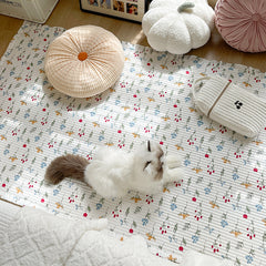 YICKYUE - Ins Floral Carpet Cotton Home Living Room Sofa Foot Mat Exquisite Girl's Room Decor Rugs Bedroom Bedside Carpet Sofa Cover Towel