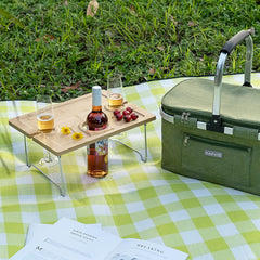 Yickyue 150x200cm Outdoor Portable Camping Mat Foldable Picnic Mat Blankets with Leather Handle Waterproof for Beach Hiking Camping
