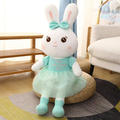1pc 50-110CM Kawaii Long Ear Rabbit Plush Toys Lovely Soft Rabbit Wear Veil Skirt Pillow Stuffed Dolls for Kids Girls Xmas Gift