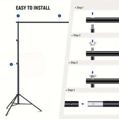 YICKYUE Backdrop Stand 10x7ft (WxH) Photo Studio Adjustable Background Stand, Metal Balloon Arch Stand, Wedding Arches For Ceremony, Rectangular Backdrop Stand For Anniversary Birthday Party Bridal Shower Decoration Home Decor