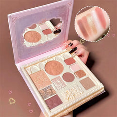 Yickyue 10-color Eye Shadow Tray Princess Lace Matte Pearlescent Sequins Eye Palette Girls Eye Contour Palette Eye Makeup Waterproof