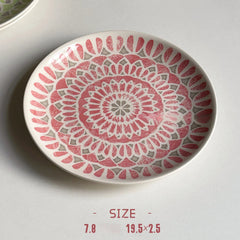 Ceramic Round Shape Floral Plates Dinner Sets Large Capacity Large Plate Dessert Salad Plate Beautiful Table Tableware Services