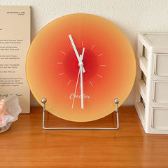 YICKYUE - Nordic Sunset Clock Orange Wall Clock Luxury Decoration Silent Creative Ins living Room Fashion Piece Modern Home Ornaments