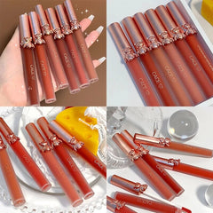 Yickyue New Cute Bear Lip Mud Set Velvet Matte Lip Glaze Not Easy To Fade Long Lasting Water Lip Gloss Waterproof Lipstick Cosmetic