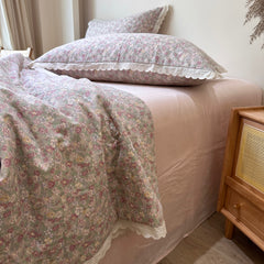 YICKYUE - Summer Quilt French Style 2024 New Pure Cotton Double Layer Yarn Soybean Fiber Cool Blanket Air Condition Quilt