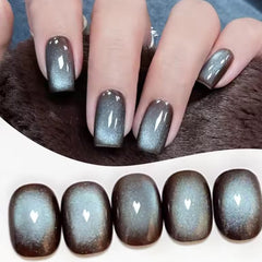 YICKYUE - 10ML 1PCS Autumn Nails Long Night Blue Light Magnet Cat Eye Gel Nail Polish Nail Supplies Brown Blue Cat Eye Nail Glue Nail Art