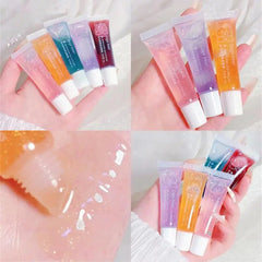 Yickyue Transparent Lip Oil Water Light Glass Lip Gloss Shimmering Colorless Layered Lipstick Lip Glaze Moisturizing Lip Balm Makeup