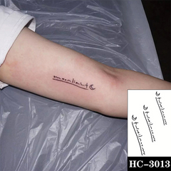 Moon English Letter Fake Tattoo Adult Arm Leg Body Art Waterproof Temporary Tattoo Sticker Men and Women