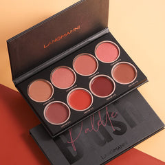 Yickyue 8-color Blush Palette for Different Skin Tones Eyeshadow Palette Powder Cream Mineral Pigment Face Cheek Blusher Makeup Palette