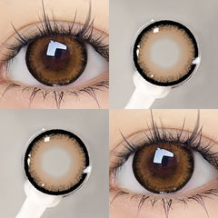 YICKYUE - 2PCS Colored Contact Lenses for eyes with Myopia Brown Grey Lens Large Pupil Contacts Lenses Beauty Fashion Free Shipping