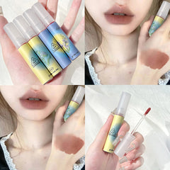 YICKYUE - Rose Pink Matte Lip Glaze Velvet Liquid Lipstick Pigment Lasting Water Proof Lip Gloss Cosmetics Sexy Red Lip Tint Makeup Korean