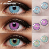 YICKYUE - Contact Lenses Yearly 1 Pair Colored Contact Lenses for Eyes Beauty Contact Lenses Eye Cosmetic Color Lens Eyes Makeup