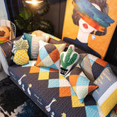 Universal Non-slip Sofa Covers Cotton Plaid Stripe Corner Sofa Chair Towel Couches for Living Room Home Decor Car Seat Cover