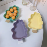 Nordic Cartoon Super Cute Macaron Ceramic Christmas Tree Plate Fruit Plate Girl Heart Salad Children's Snack Decoration Plate