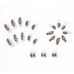 Yickyue 24pcs Butterfly Fake Nail Art Detachable Long Ballerina False Nails with Design Wearable Fake Nails Full Cover Nail Tips Gift