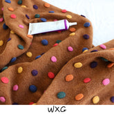 Three-Dimensional Fluffy Wool Ball Jacquard Candy Autumn and Winter Clothing Fabrics Cloth DIY