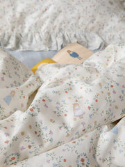 Lilys Fre Floral Little Girl Cotton Bedding Set Tee Four Pieces Suite Snail Tower Pure Cotton Bed Linens for Kids
