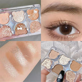 6 Color Eyeshadow Palette Pearly Matte Earth Color Eyeshadow Portable Glitter Long Lasting Natural Eyeshadow Eye Pigments Makeup
