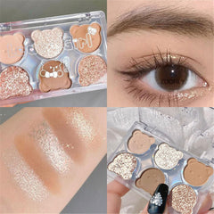 6 Color Eyeshadow Palette Pearly Matte Earth Color Eyeshadow Portable Glitter Long Lasting Natural Eyeshadow Eye Pigments Makeup