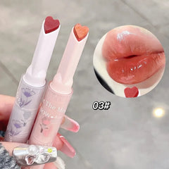 YICKYUE - Heart Shape Water-light Lipstick Lip Glaze Jelly Cherry Pink Lip Gloss Moisturising Long Lasting Lip Tint Korea Makeup Cosmetics