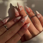 YICKYUE - 24pcs almond nails, press nails, artificial nails, Y2K nails, acrylic nails, for women and girls daily wear, reusable, removable