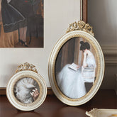 YICKYUE - White Resin Photo Frame French Retro Carved Painting Frame Desktop Ornaments Decorative Small Photo Frame Decorative Painting