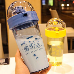 Yickyue 500ml Creative Shooting Basket Water Bottle Funny Basketball Game Plastic Water Cup Large Capacity Student Sports Water Bottles