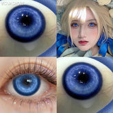 YICKYUE Cosplay White Colored Contact Lenses 2pcs Crazy Red Contact Lenses Anime Black Eye Lenses Halloween Beauty Makeup Lens