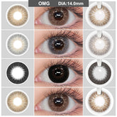YICKYUE Prescription Contact Lenses With Myopia Color Contact Lenses Lenses Cosmetics Contact Lens Gray and Brown
