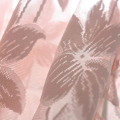 YICKYUE - Korean Style Lace Flower Pattern Embroidered Sheer Tulle Ruffles Pink Short Curtain for Door, Kitchen Window Drapes, Bedroom