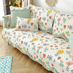 Four Seasons General Sofa Cover Cotton Printing Sofa Cushion Towel Non-slip Seat Cushion for Living room Corner Sofa Protector