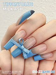 YICKYUE - 15ml New Popular Milk Ash And Blue Color Gel Nail Polish Set, UV LED Soaking Nail Polish, Suitable for Home DIY