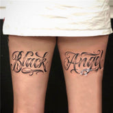 Waterproof Temporary Tattoo Sticker Black Letter Design Body Art Fake Tattoo Flash Tattoo Arm Leg Female Male