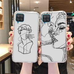 For Samsung S20 FE Case Abstract Clear Funda S10 S22 S20 Plus S21 Ultra A53 A33 A12 A02 A21S A22 A32 A50 A51 A52 A71 A72 Cover