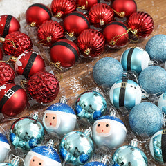 12Pcs/Box 6cm Red Blue Plastic Christmas Ball Santa Claus Christmas Tree Hanging Ornament Home Party Xmas New Year Navidad 2023