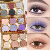 YICKYUE - 6 Colors Eye Shadow Palette Iris Purple Glitter Pearly Eyeshadow Palette Fashion Korean Shiny Eye Shadow Charming Eye Makeup