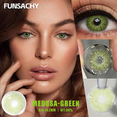 YICKYUE - 1 Pair Colored Contact Lenses for Eyes Blue Lenses Lens Gray Contacts Green Eye Natural Lenses Fashion Lens Beauty