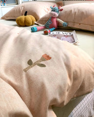 YICKYUE - Cute pastoral flower mushroom bedding set teen,full queen king kawaii warm cotton home textile bed sheet pillow case quilt cover