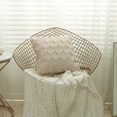 3D Rhombus Plush Pillow Cover Geometric Decorative Throw Pillow Case Soft Cozy Bed Sofa Cushion Cover Faux Fur Nordic Home Decor