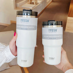 600/900ml Stainless Steel Thermos Bottle With Straw Thermal Coffee Mugs Travel Vacuum Tumbler For Tea Cold Drinks Car Ice Cup