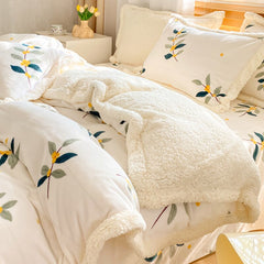 Yickyue Winter thickened lamb fleece blanket air-conditioned nap blanket quilt cover multi-purpose bedding